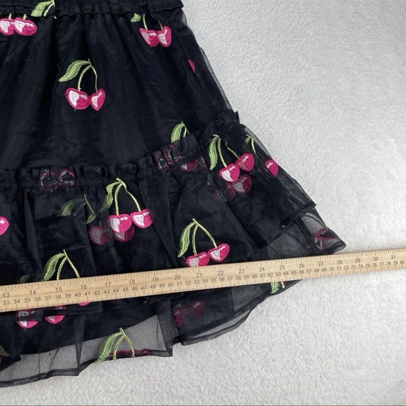 Buddy Love Sz Medium CLEMENTINE Elastic Waist Mini Dress Wild Cherries Black NWT - Picture 9 of 13